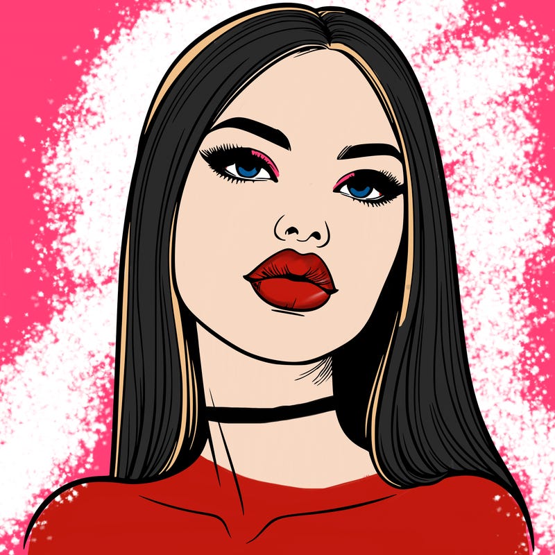 realistic woman with full lips