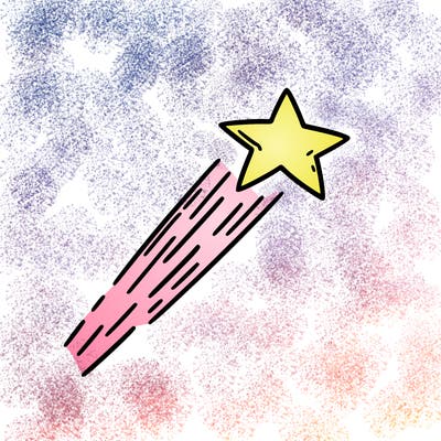 a shooting star in the sky