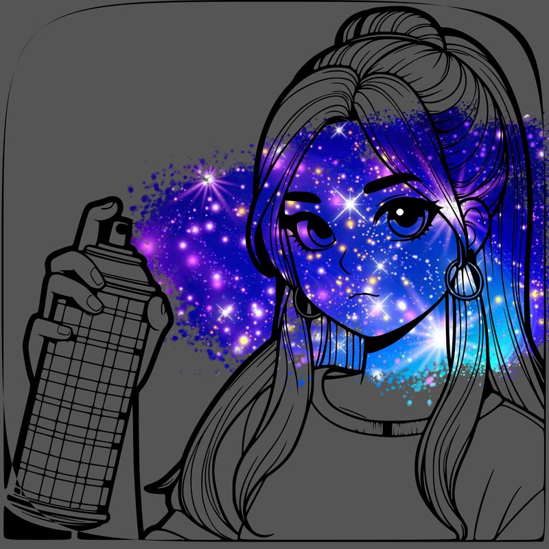 a realistic girl spray, painting