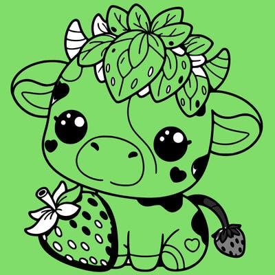 cute strawberry cow