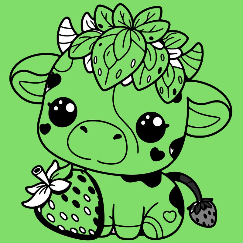 cute strawberry cow