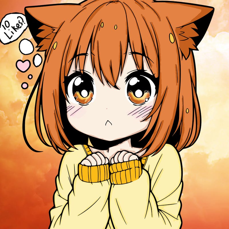 shy anime catgirl