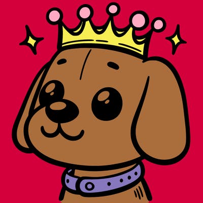 dog with a crown