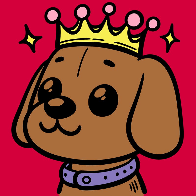 dog with a crown