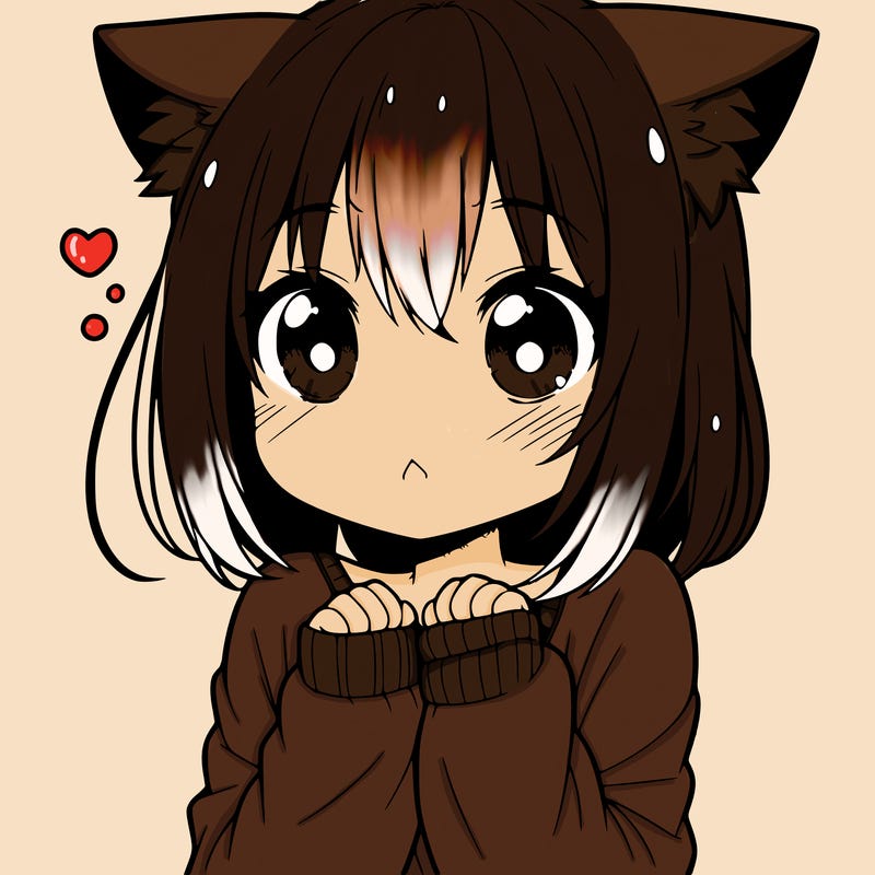 shy anime catgirl