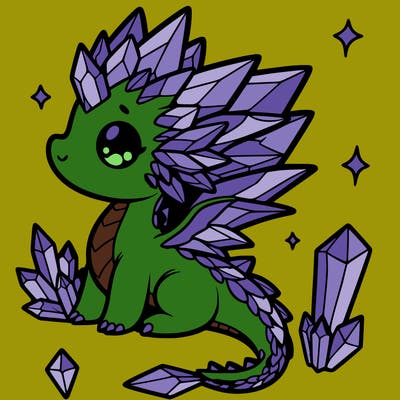 little cute crystal dragon