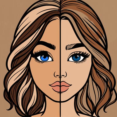 realistic girl split half