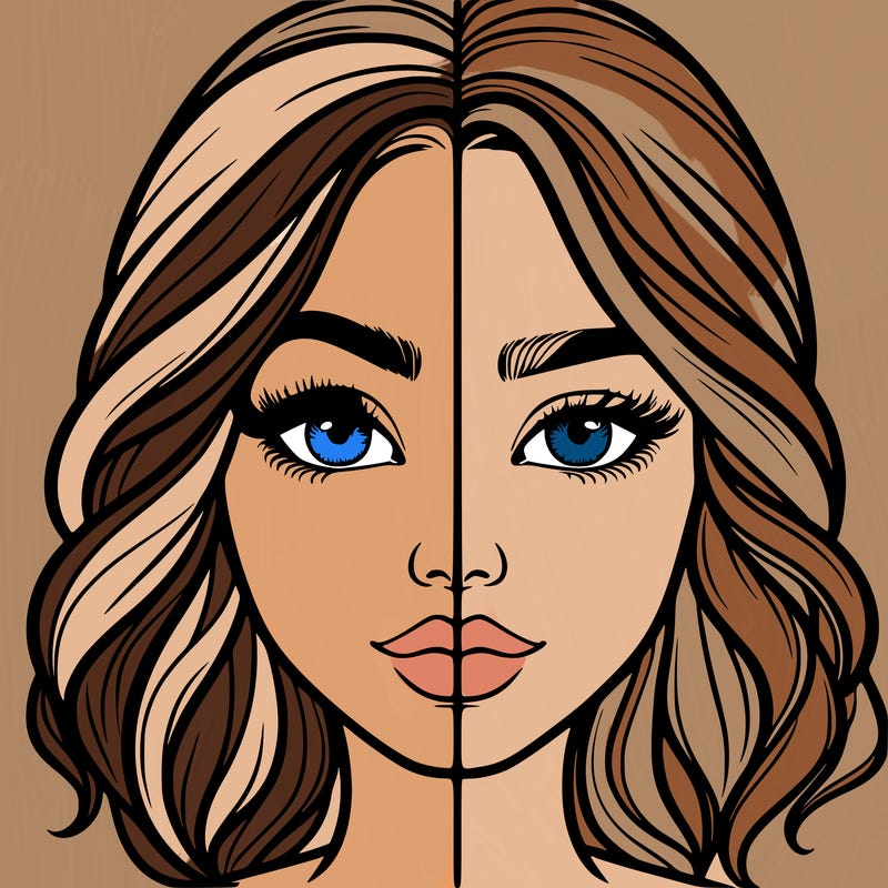 realistic girl split half