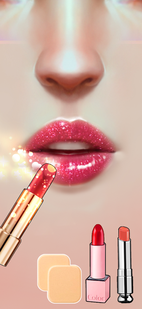 ASMR Makeover: Beauty Makeup - Aplicando un lápiz labial rosa brillante en el juego móvil ASMR Makeover Beauty Makeup