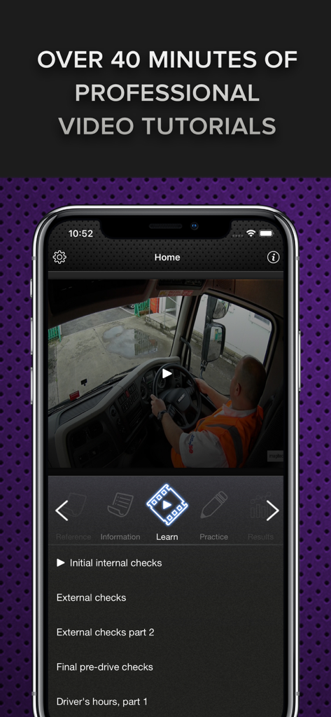 Driver CPC Case Studies Test - Driver CPC app interface showing professional video tutorials for driving test preparation