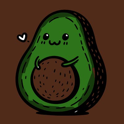 an avocado hugging an avocado