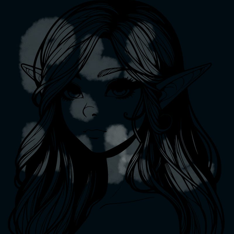 elf girl realistic dark fantasy