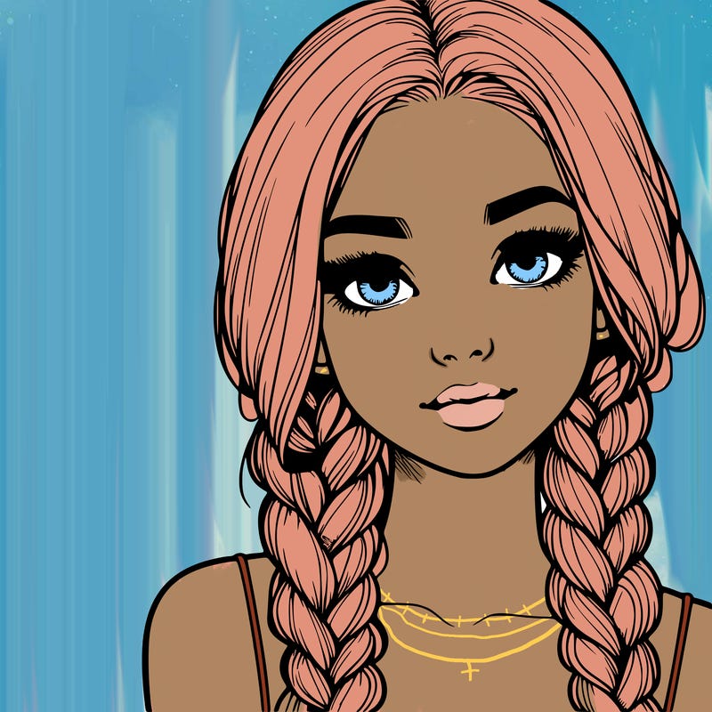 realistic girl with braids