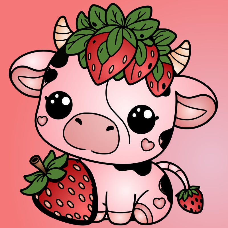 cute strawberry cow
