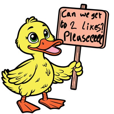 duck holding sign