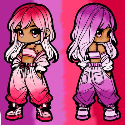 girl in crop top and baggy pants