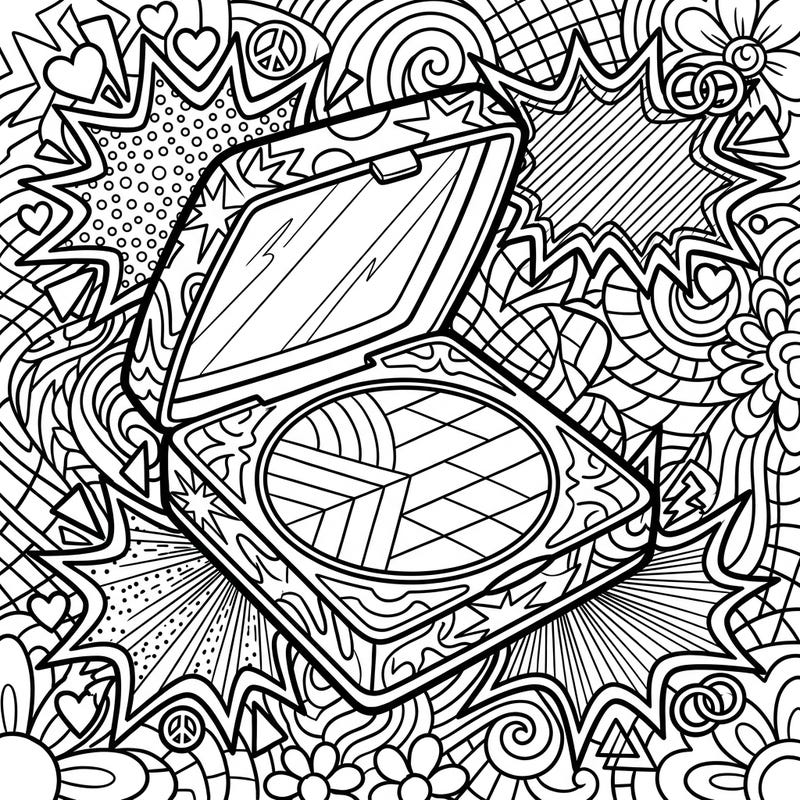 Dive into a world of bold lines and vibrant possibilities with this Pop Art bronzer coloring page, celebrating Pride Month. Its intricate design, filled with dynamic shapes and symbolic elements, promises hours of creative fun and self-expression.