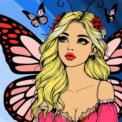 butterfly fairy realistic girl