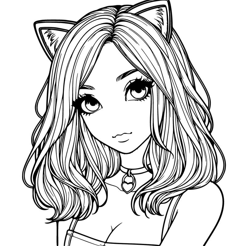 realistic girl with cat ears
