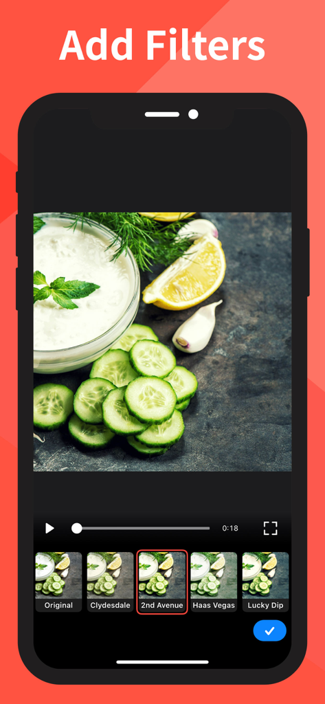 Slow-Fast Motion Video Editor - Interface of the Slow-Fast Motion Video Editor app showing various filter options for video editing