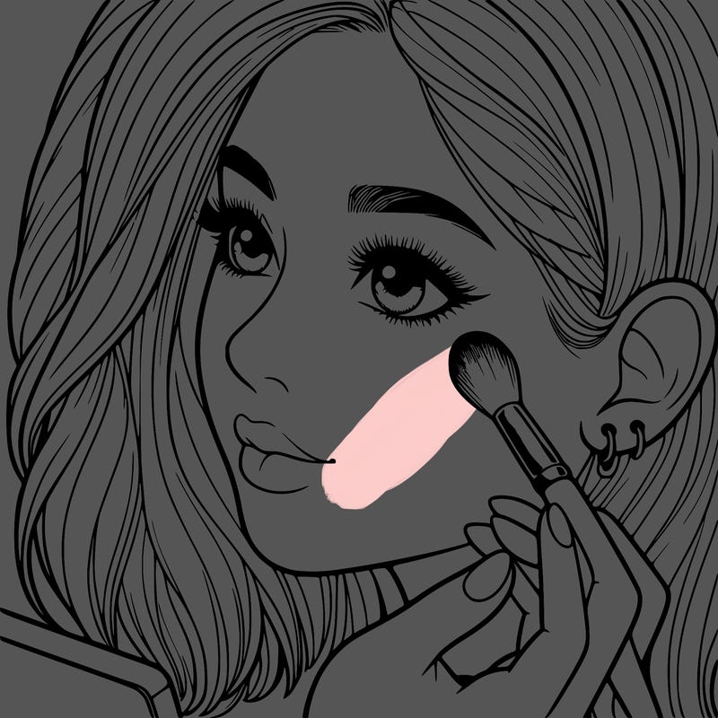 a realistic girl doing her makeup