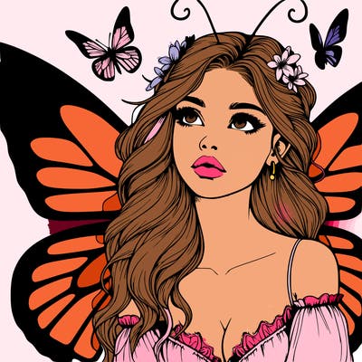 butterfly fairy realistic girl