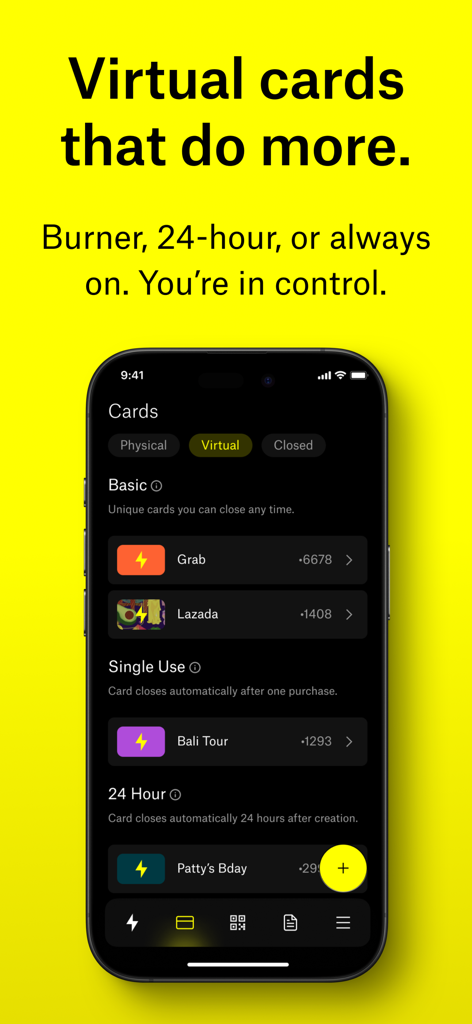 Zed Credit Card - Zed mobile app screen displaying virtual credit card management options