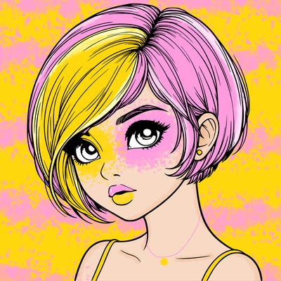 realistic girl with really short hair