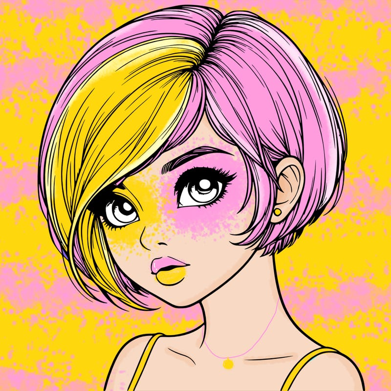 realistic girl with really short hair