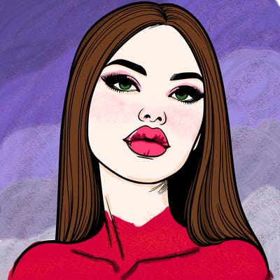 realistic woman with full lips