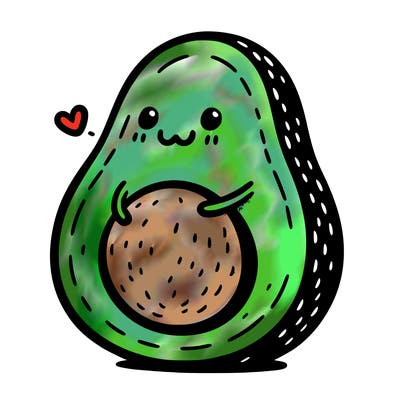 an avocado hugging an avocado