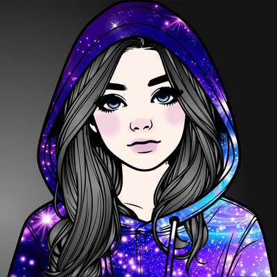 realistic girl with a hoodie