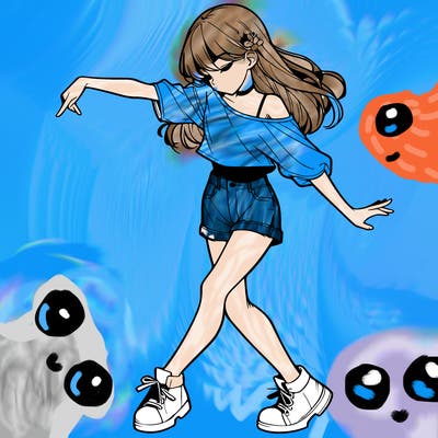 realistic girl danceing