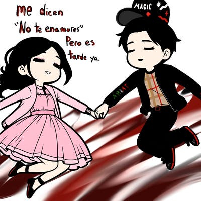 a man and a woman falling in love