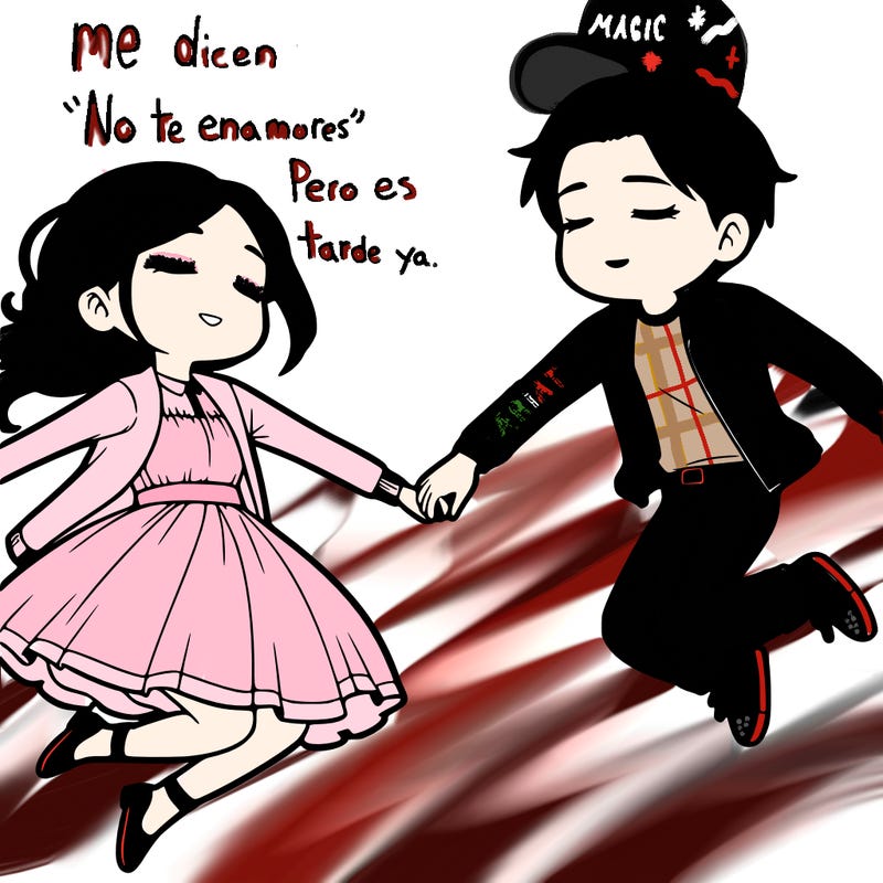 a man and a woman falling in love