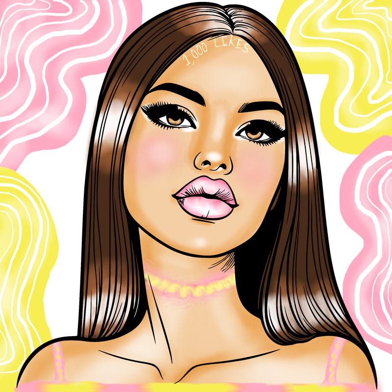 realistic woman with full lips