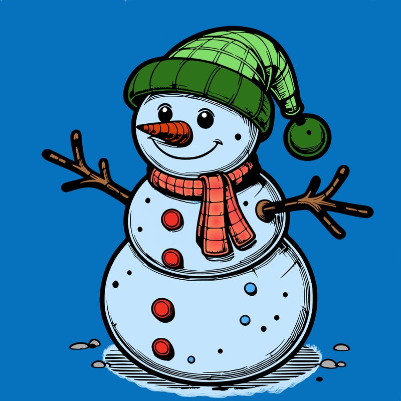 realistic christmas snowman