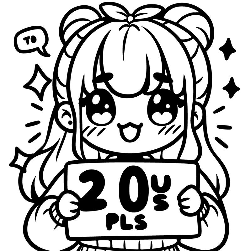 girl holding sing saying 20 subs pls