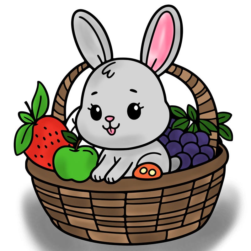 bunny in a fruit basket