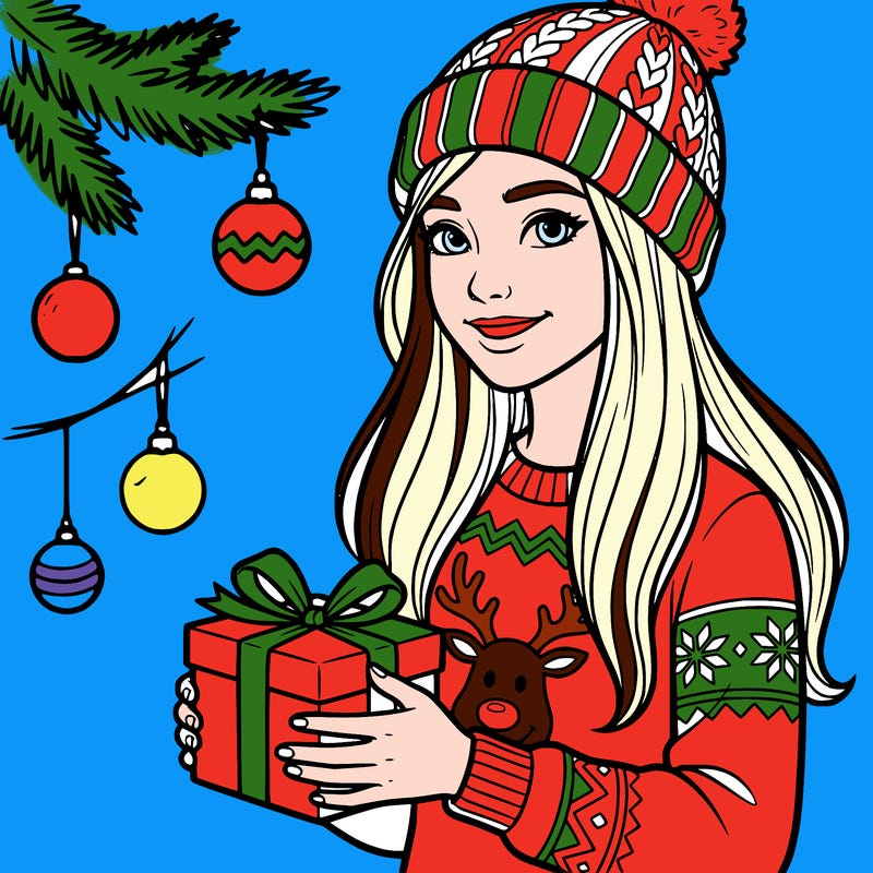 a christmas teenager girl