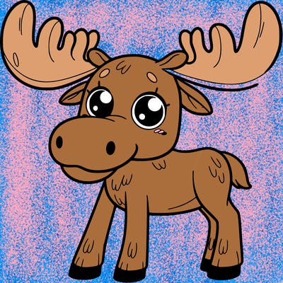 moose, big eyes, full body
