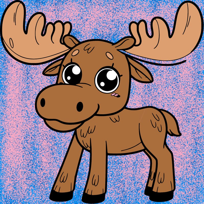moose, big eyes, full body
