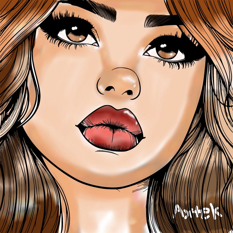 really realistic girl with lips