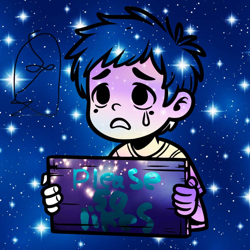 desperate boy with sign