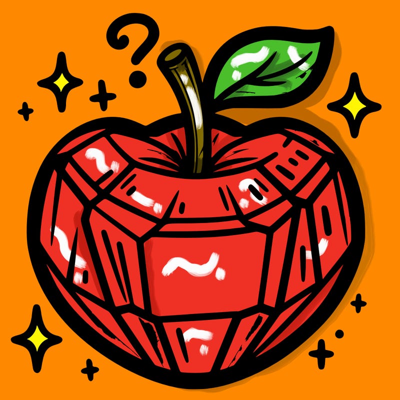 very shiny crystal apple