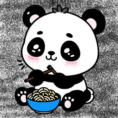panda that is eating