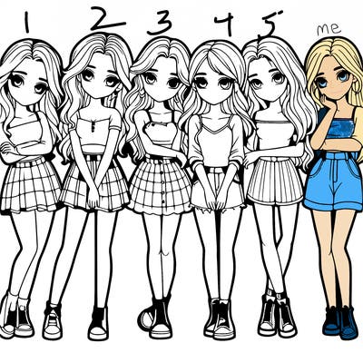 a group of girls realistic