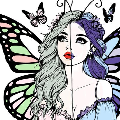 butterfly fairy realistic girl