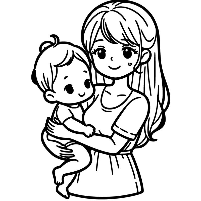mom holding a baby girl