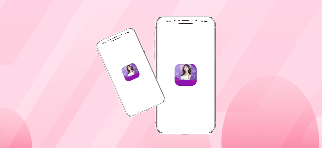 L0ver1 - L0ver1 app icon displayed on two iPhone screens with a pink gradient background